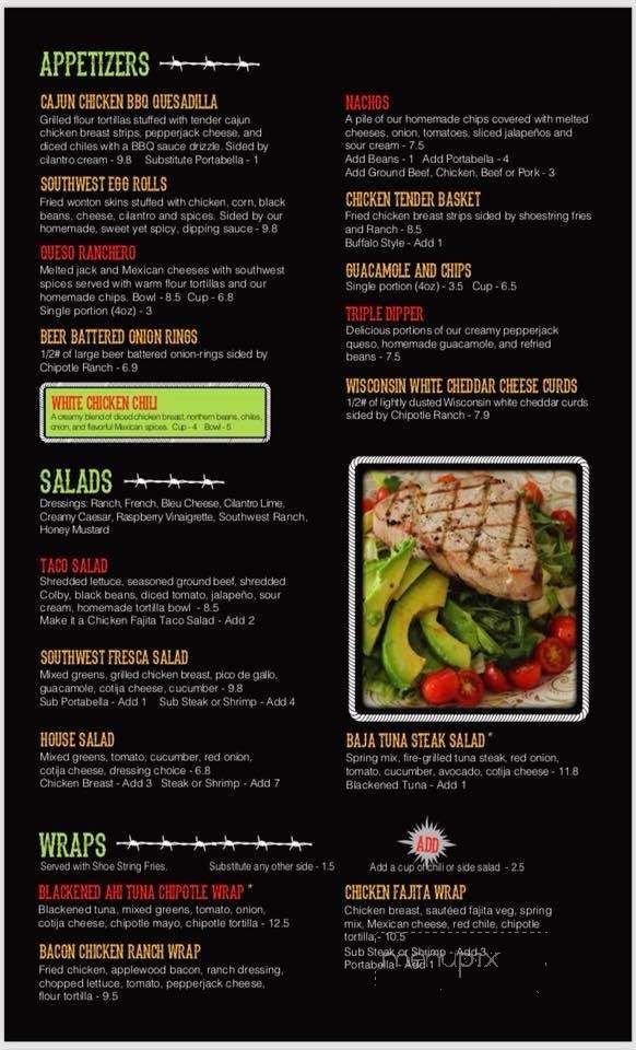 Tucson's Southwest Grill - Green Bay, WI menu_pic