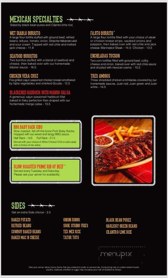 Tucson's Southwest Grill - Green Bay, WI menu_pic