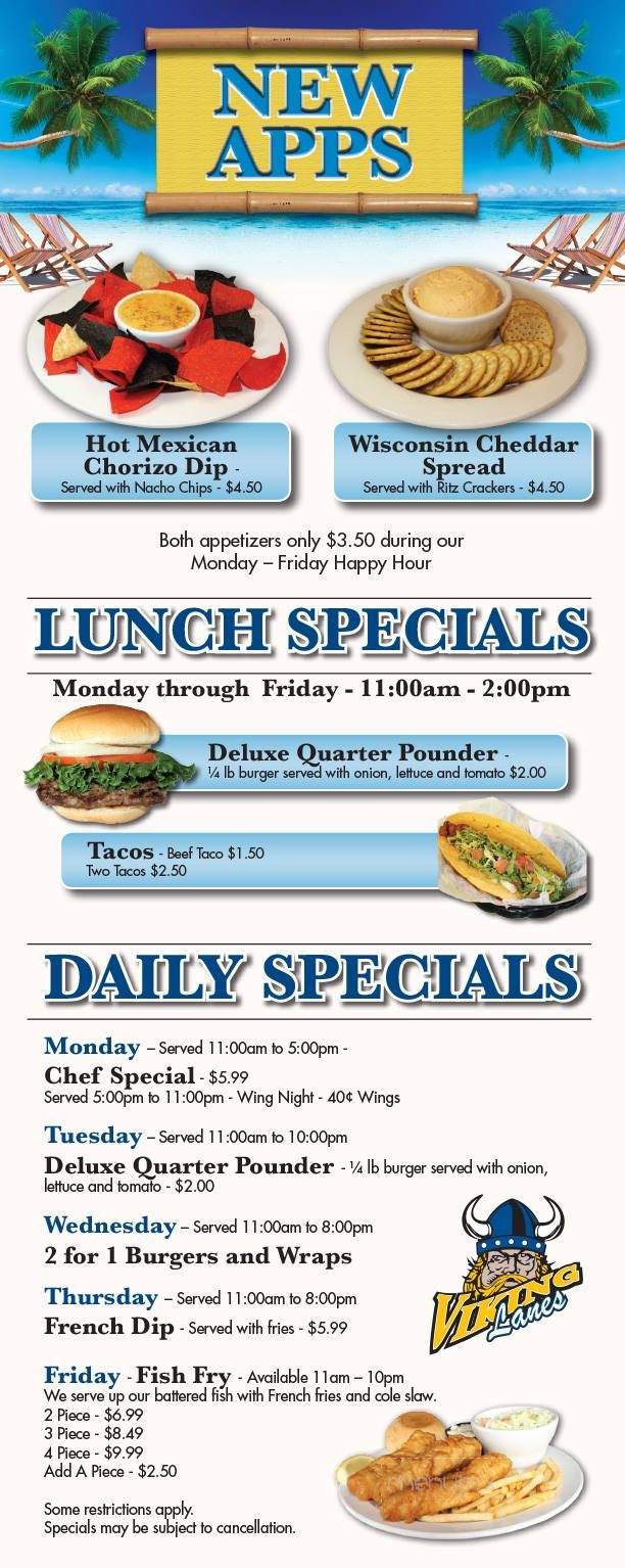 Viking Lanes - Stoughton, WI menu_pic