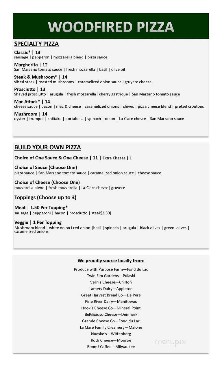 Village Heartstone Restaurant - Hilbert, WI menu_pic