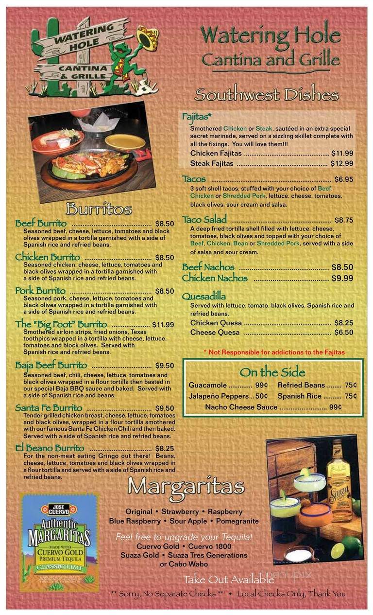 Watering Hole Cantina & Grille - Hazelhurst, WI menu_pic