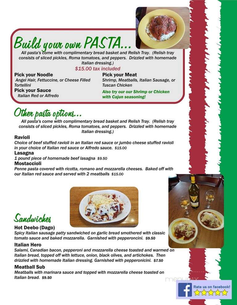 Zia Louisa - Webster, WI menu_pic