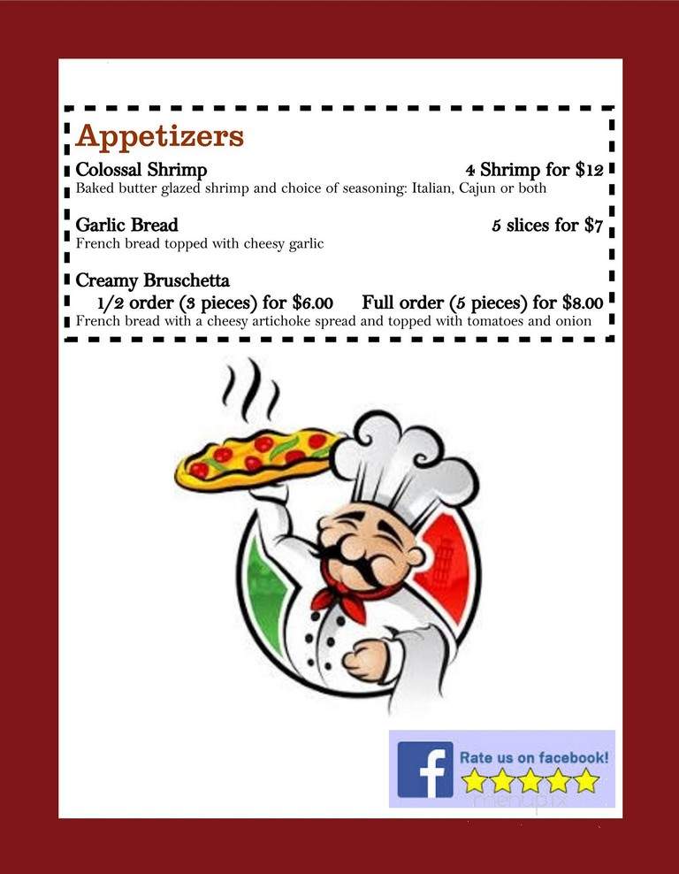 Zia Louisa - Webster, WI menu_pic