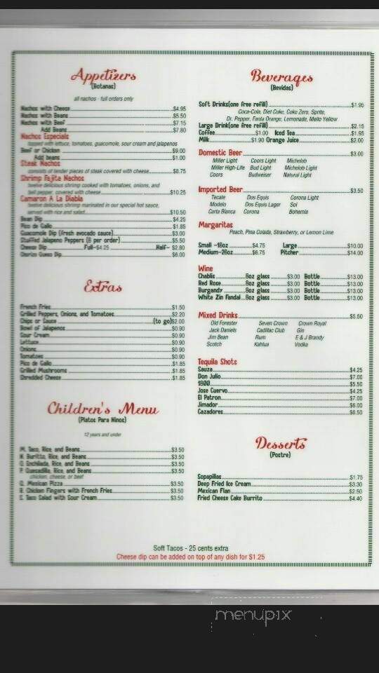 San Marcos Mexican Restaurant - Clanton, AL menu_pic