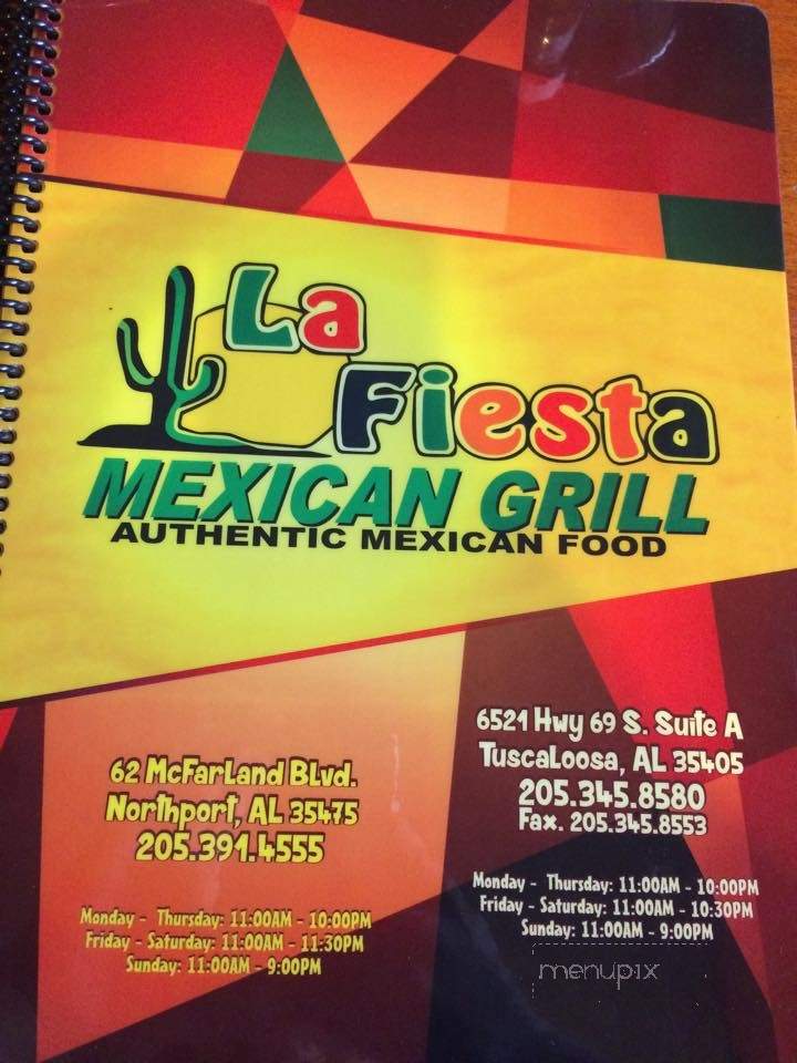 La Fiesta Mexican Restaurant - Tuscaloosa, AL menu_pic
