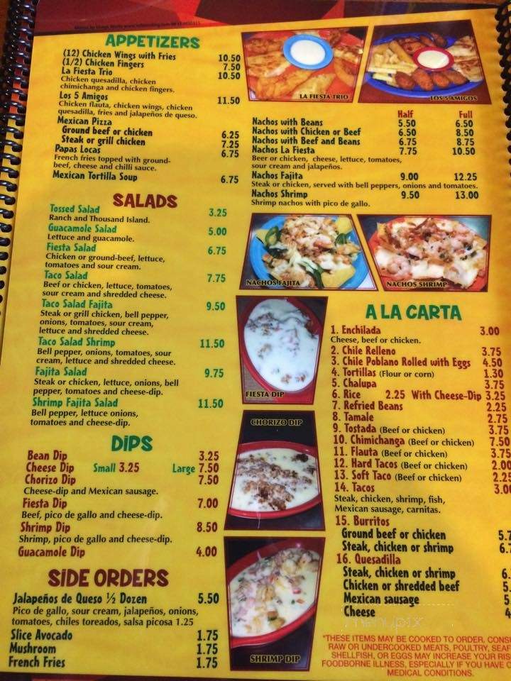 La Fiesta Mexican Restaurant - Tuscaloosa, AL menu_pic