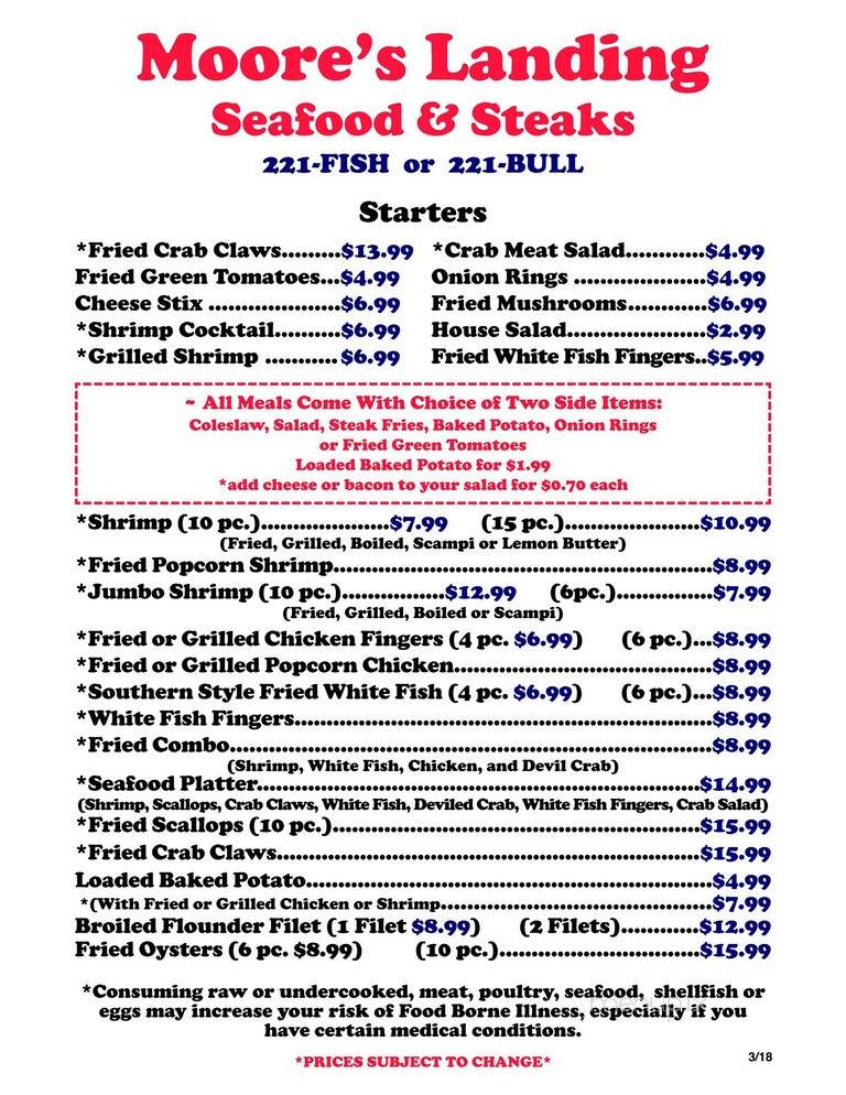 Moore's Landing Seafood-Steaks - Jasper, AL