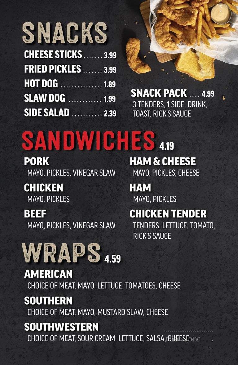 Rick's Lannings Barbeque - Muscle Shoals, AL menu_pic