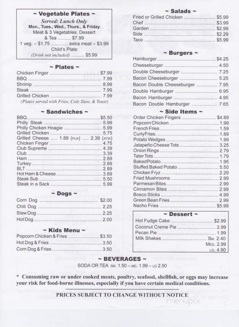 Cloud's Pizza - Higdon, AL menu_pic