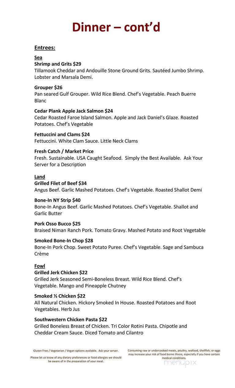 Marriott-Legends At Capitol Hl - Prattville, AL menu_pic