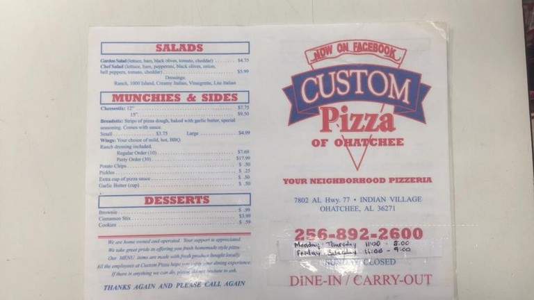 Custom Pizza Of Ohatchee - Ohatchee, AL menu_pic
