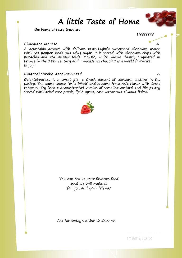 A Little Taste Of Home - Opelika, AL menu_pic