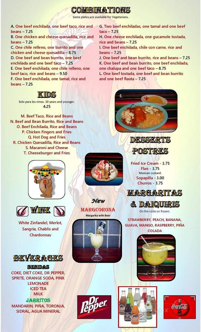 Cacuns Mexican Grill - Auburn, AL menu_pic