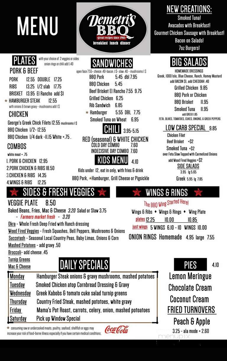 Demetris Bar-B-Q - Homewood, AL menu_pic