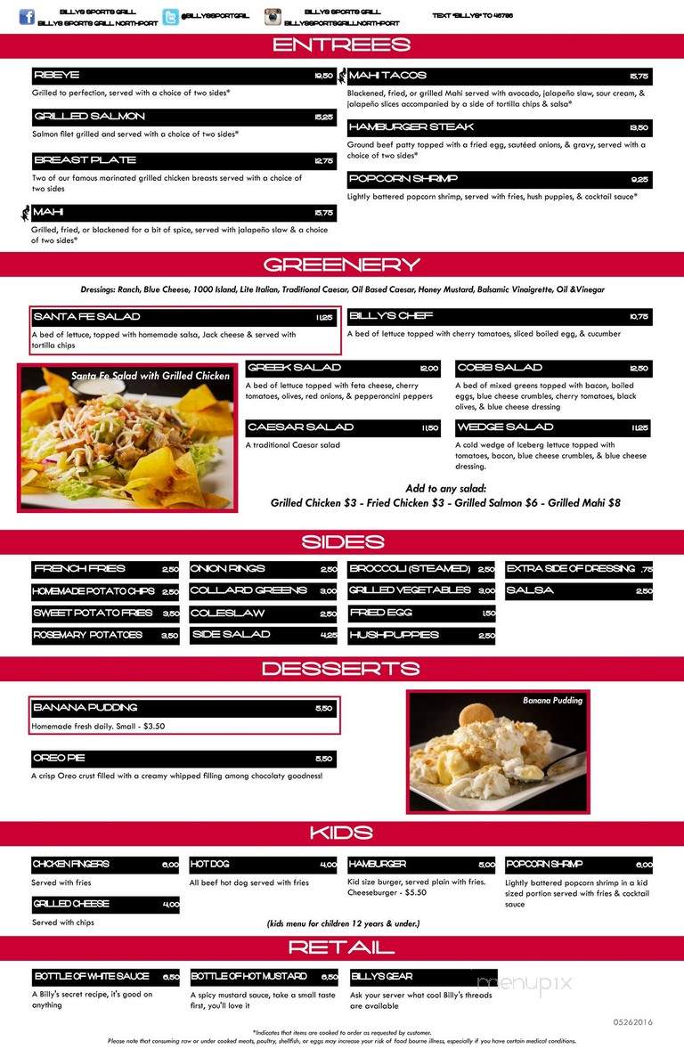 Billy's - Birmingham, AL menu_pic
