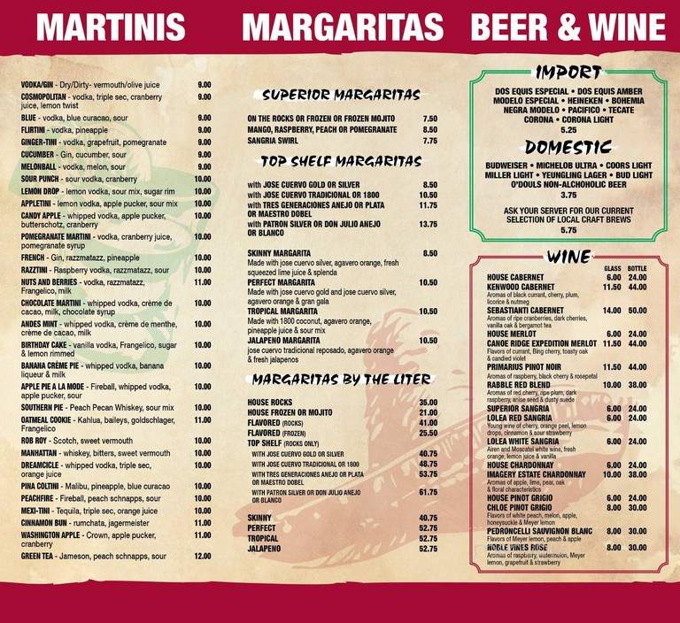 Superior Grill - Birmingham, AL menu_pic