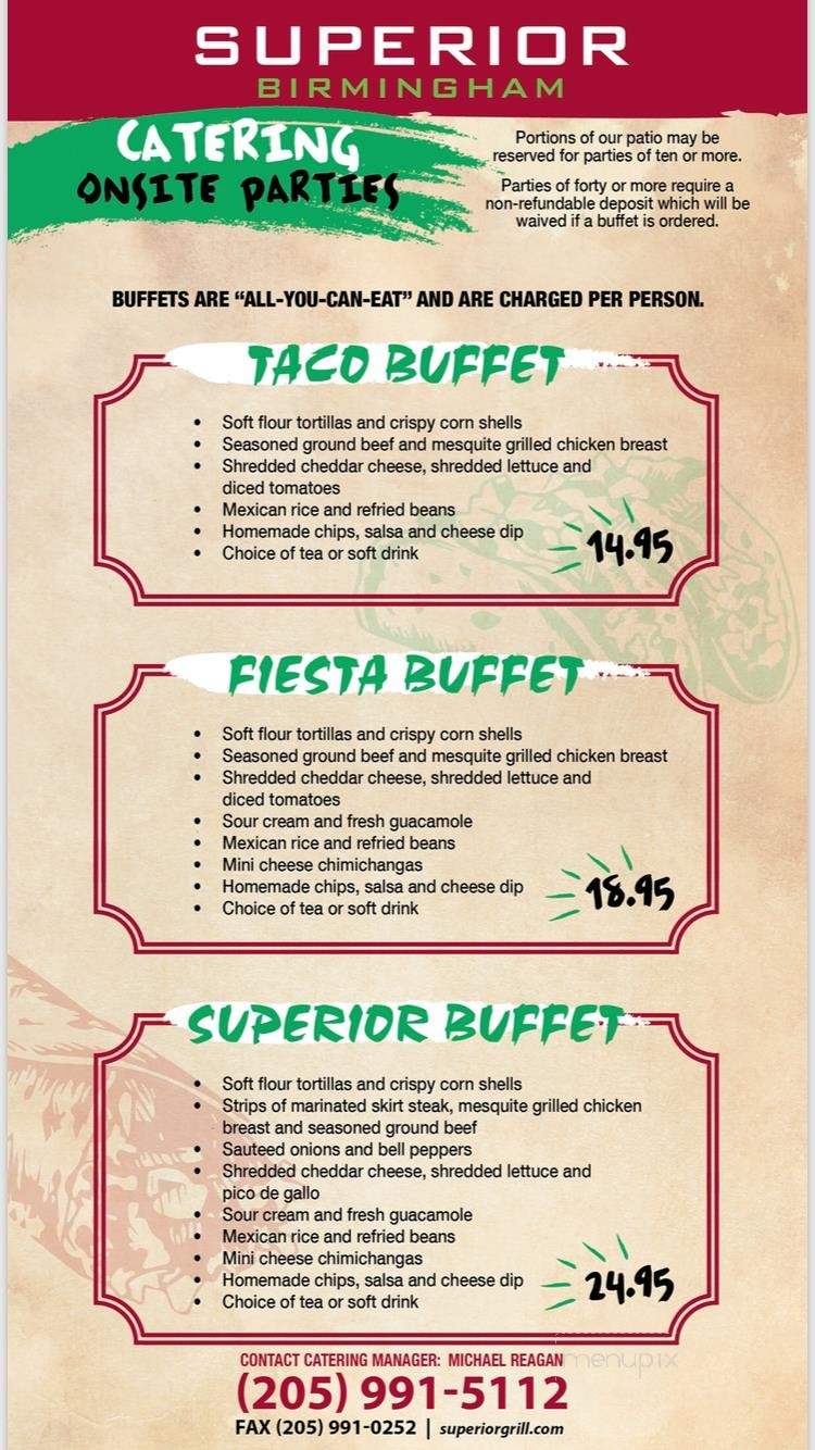 Superior Grill - Birmingham, AL menu_pic