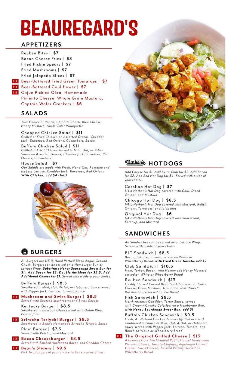 Beauregard's - Huntsville, AL menu_pic