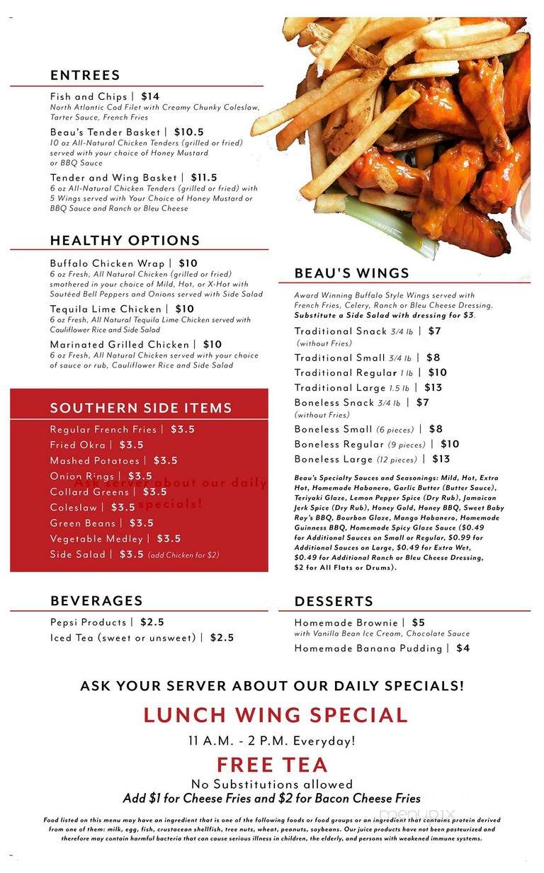 Beauregard's - Huntsville, AL menu_pic