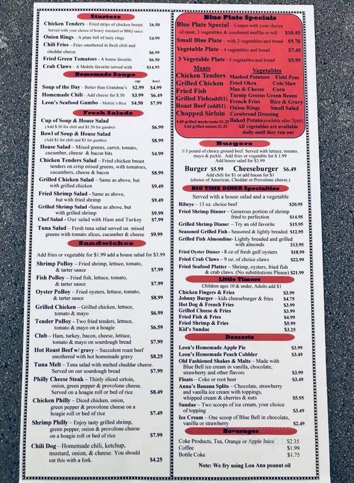 Big Time Burger - Mobile, AL menu_pic