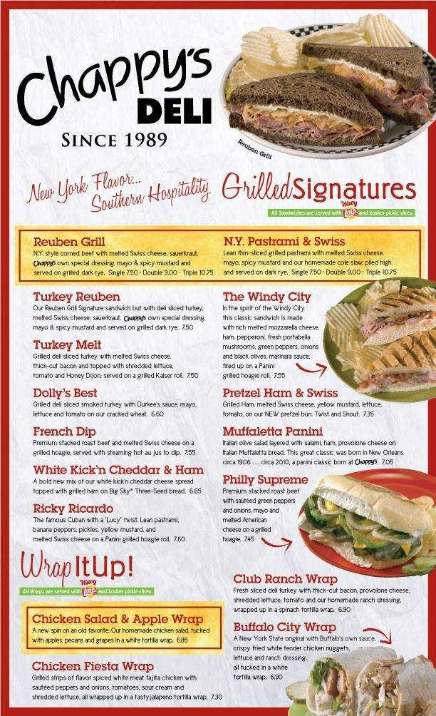 Chappy's Deli - Montgomery, AL menu_pic