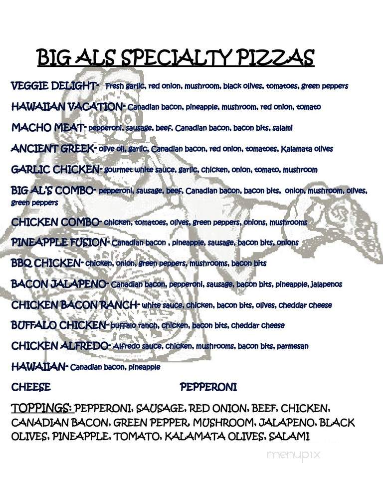Big Al's Take & Bake - Kodiak, AK menu_pic