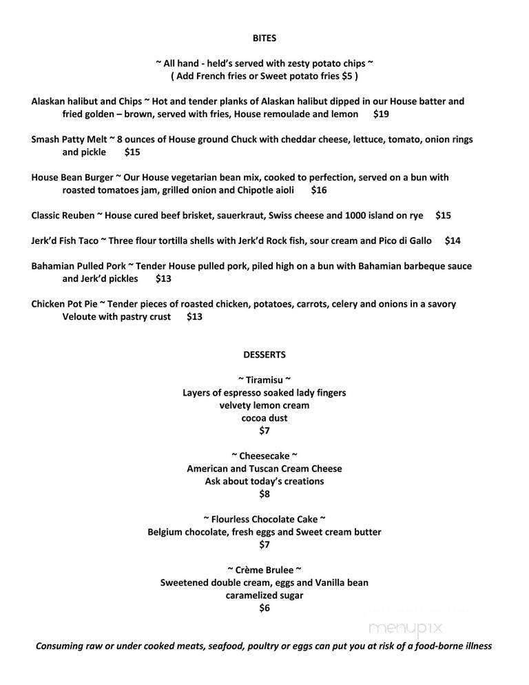 Raven Dining Room - Sitka, AK menu_pic