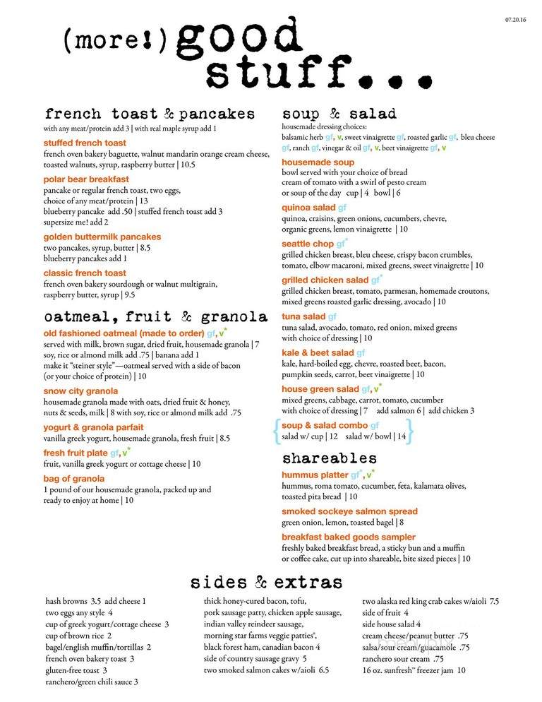 Snow City Cafe - Anchorage, AK menu_pic