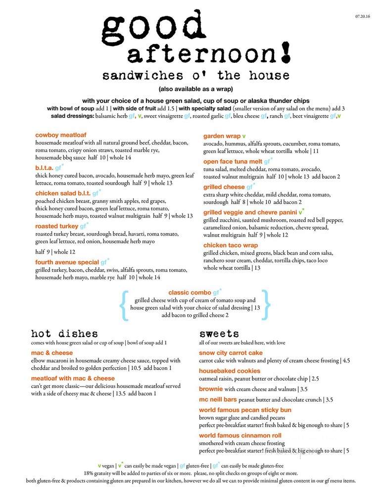 Snow City Cafe - Anchorage, AK menu_pic