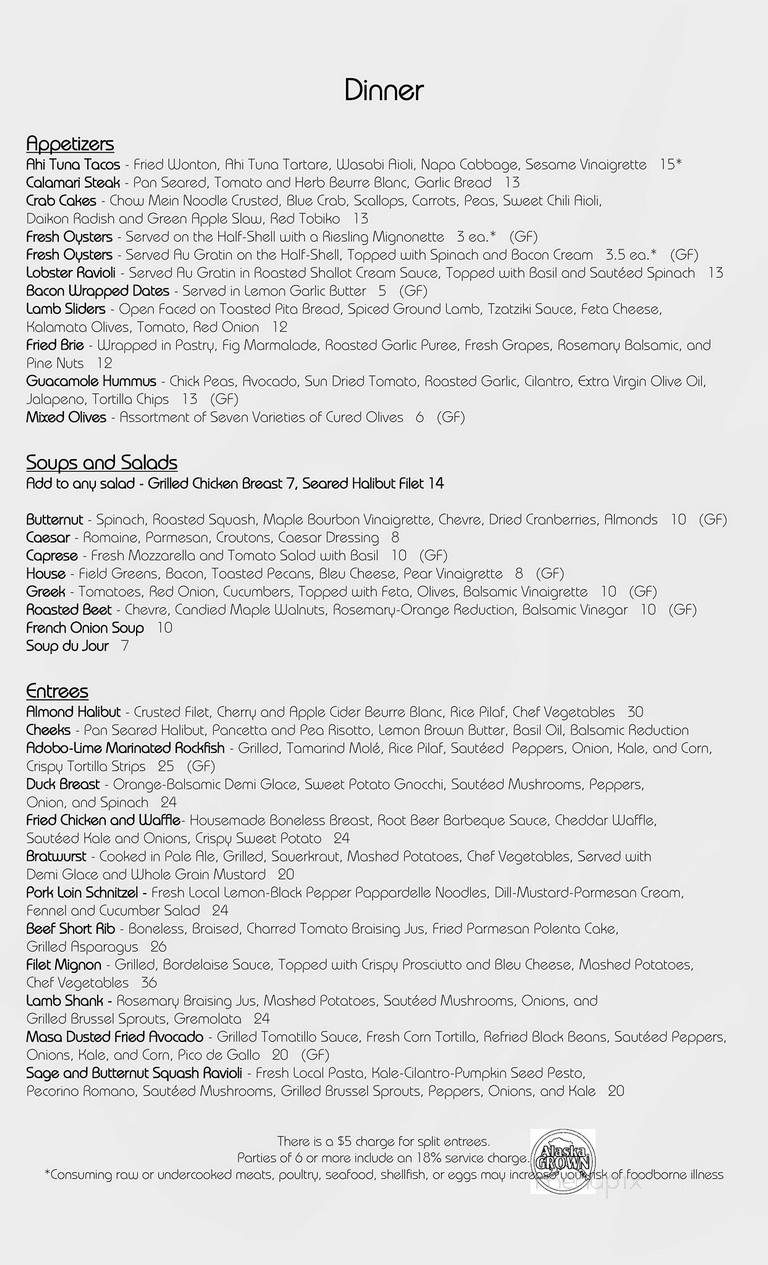 Kinley's Restaurant & Bar - Anchorage, AK menu_pic