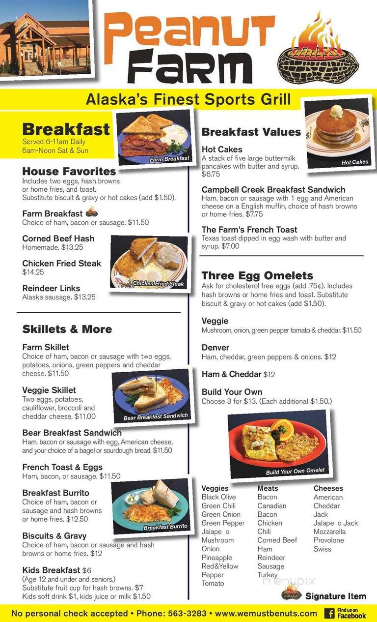Peanut Farm Sports Bar & Grill - Anchorage, AK menu_pic