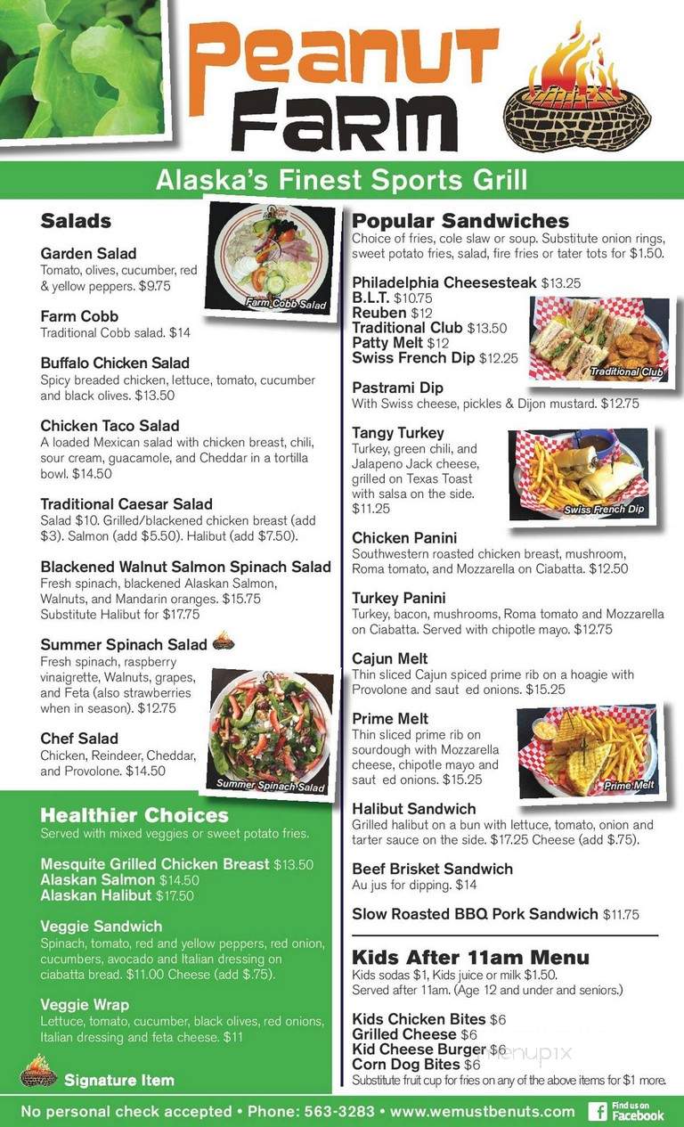 Peanut Farm Sports Bar & Grill - Anchorage, AK menu_pic