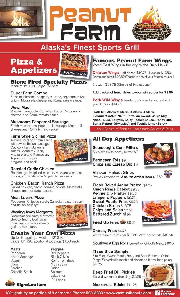 Peanut Farm Sports Bar & Grill - Anchorage, AK menu_pic