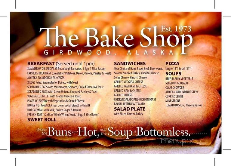 Bake Shop - Girdwood, AK menu_pic