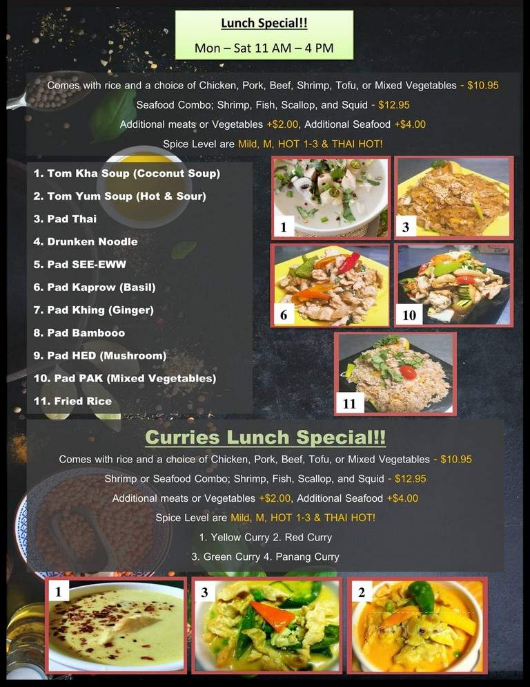 Pad Thai Restaurant - Fairbanks, AK menu_pic