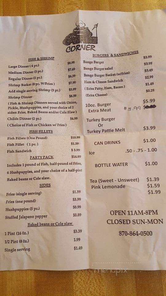 Catfish Corner - El Dorado, AR menu_pic