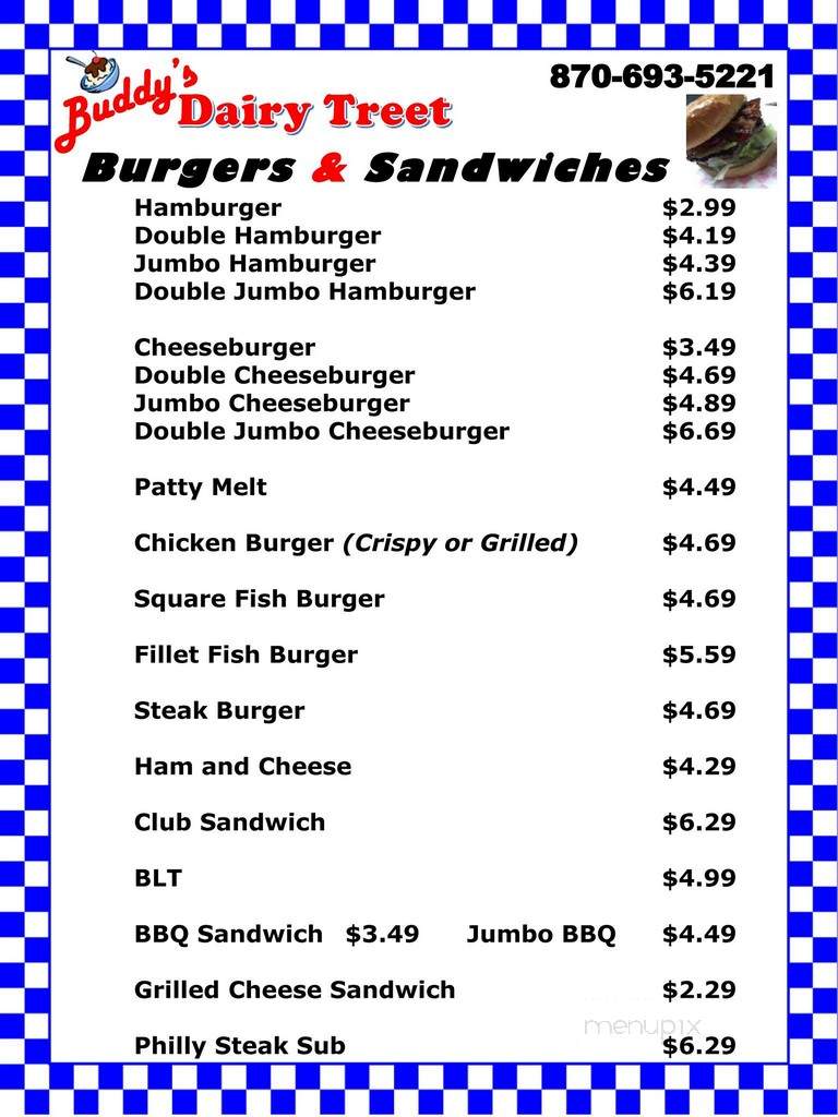 Dairy Treet - Waldo, AR menu_pic
