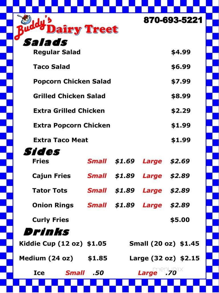 Dairy Treet - Waldo, AR menu_pic