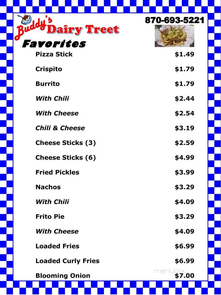 Dairy Treet - Waldo, AR menu_pic