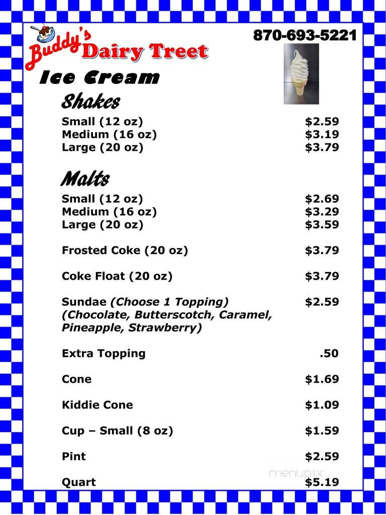 Dairy Treet - Waldo, AR menu_pic