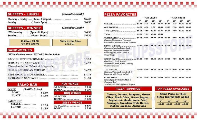 Pizza Shack - Glenwood, AR menu_pic