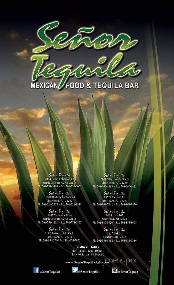 Senor Tequila - Little Rock, AR menu_pic