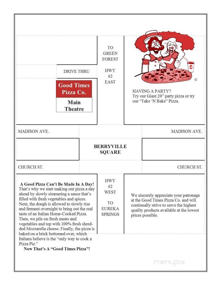 Good Times Pizza Co - Berryville, AR menu_pic