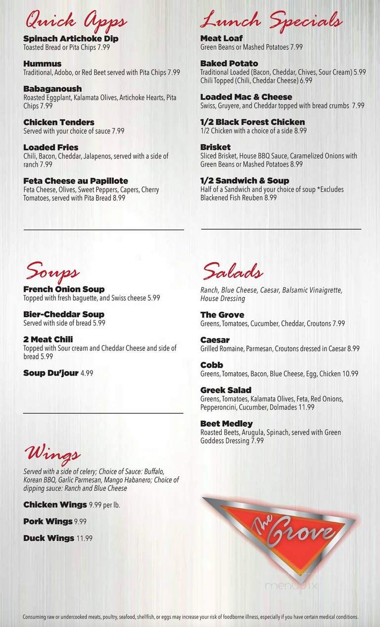 Grove - Fayetteville, AR menu_pic