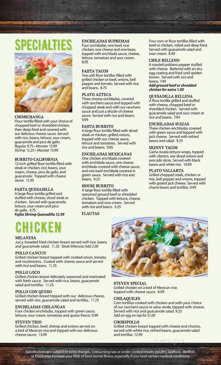 Las Fajitas - Bentonville, AR menu_pic