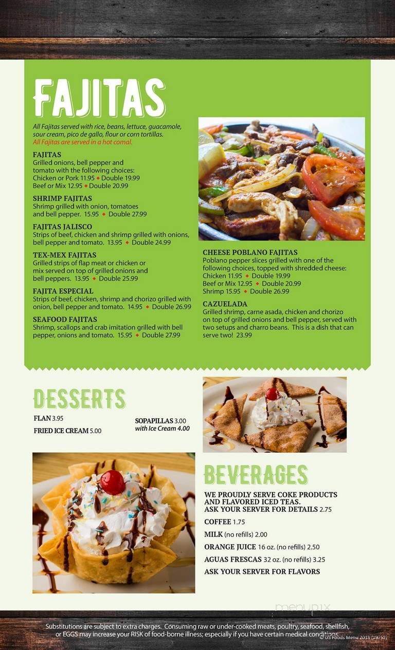 Las Fajitas - Bentonville, AR menu_pic