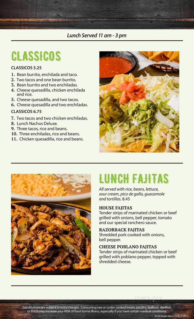 Las Fajitas - Bentonville, AR menu_pic