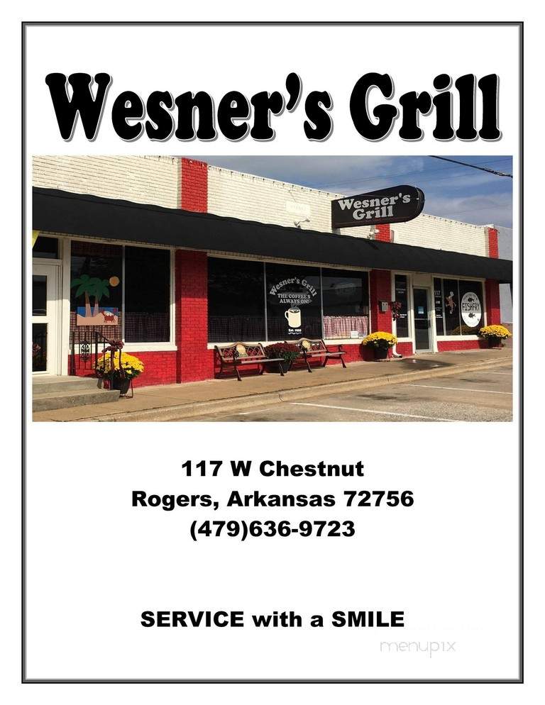 Wesner's Grill - Rogers, AR menu_pic