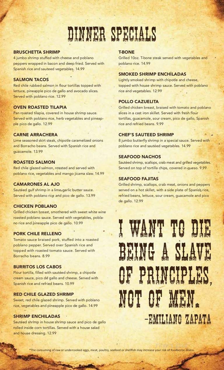 El Mexicano Restaurant - Fort Smith, AR menu_pic