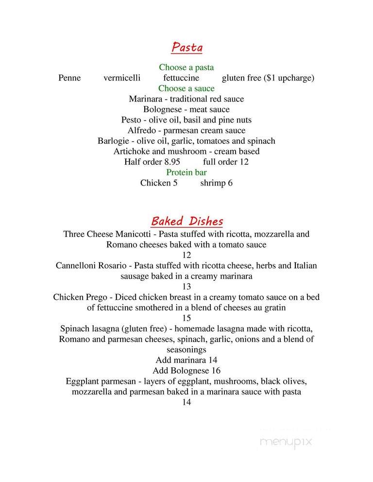 Prego Cafe Restaurant - Little Rock, AR menu_pic